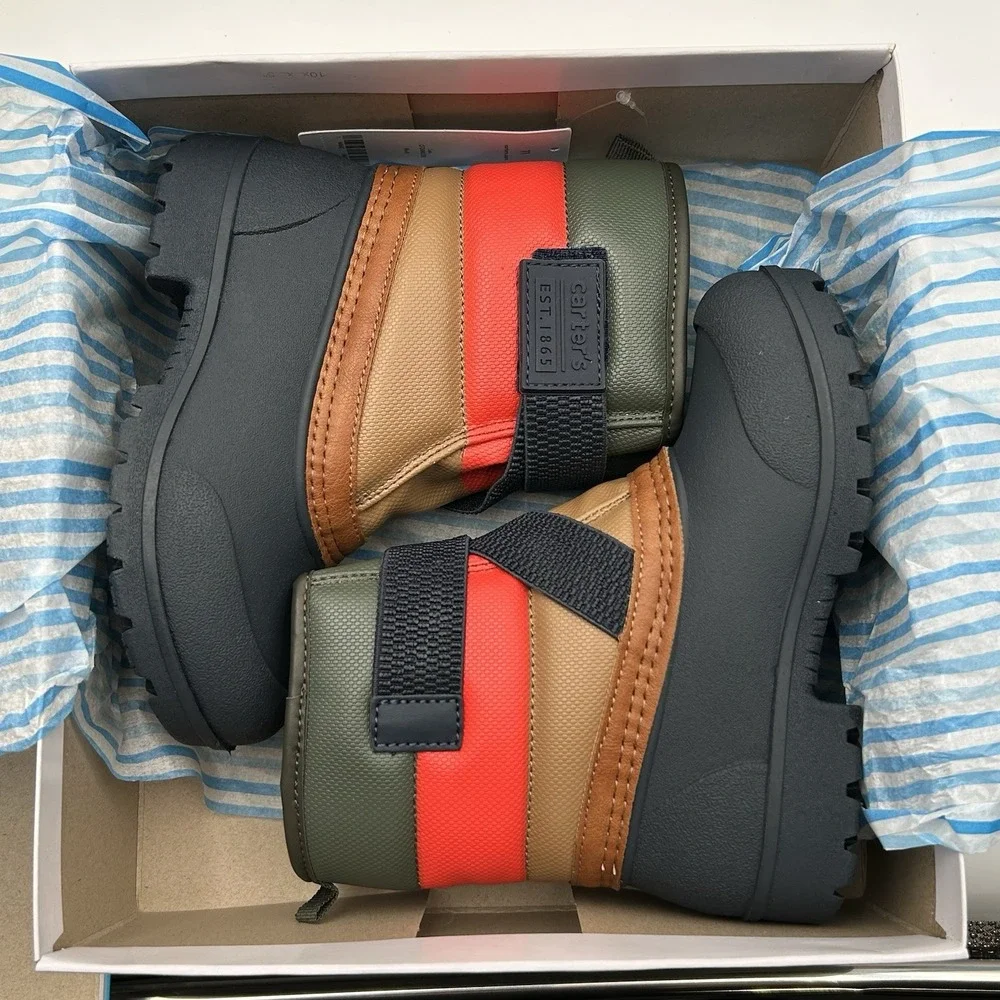 Carters Toddler Boys Girls Snow-Cold Weather Boots Size 8 Colorblock Mid Top‎